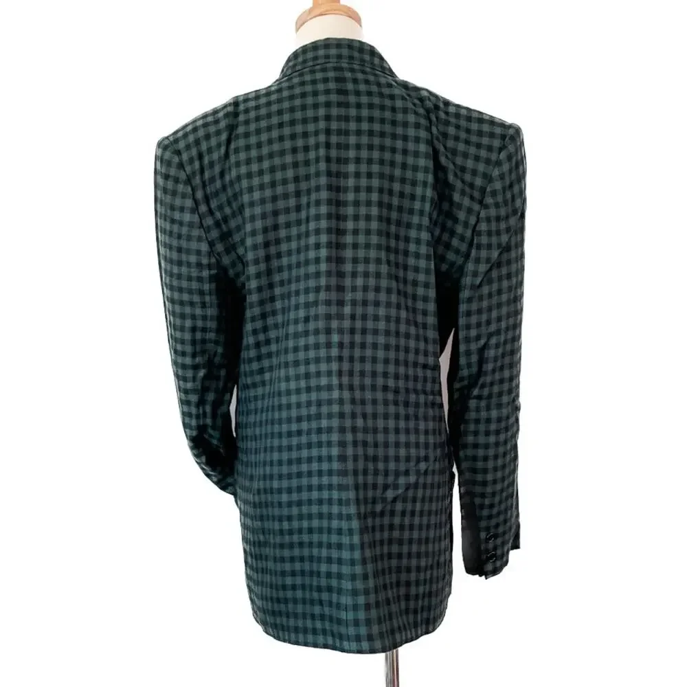 The Limited vintage checkered plaid double breasted peak lapel blazer size 12 L